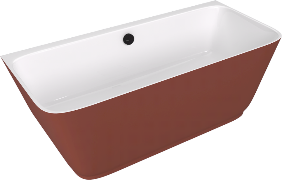 72430.72 (57541) SKYLLA nástěnná stojící vana litý mramor 170x75x60cm, bílá/hnědá mat 72430.72