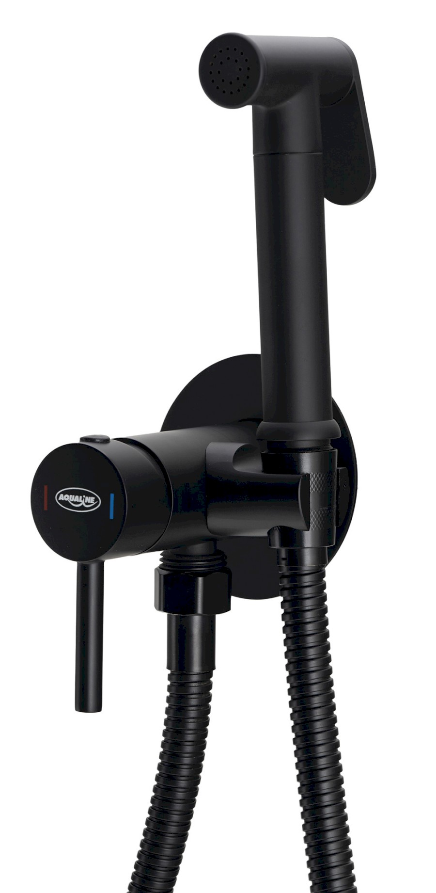 SK302B (46836) Podomítková bidetová baterie se Stop sprškou, hadice 1,2m, kulatá, černá mat SK302B