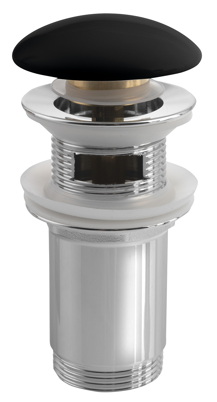 Umyvadlová výpust 5/4“, click-clack, keramická zátka, 10-50mm, černá mat AR903