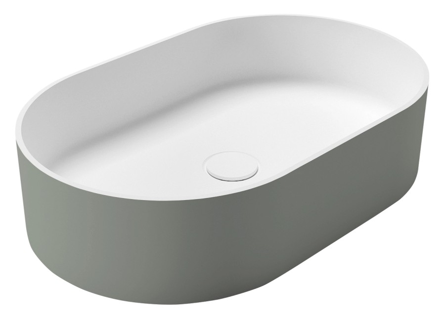 WN205-44 (60895) THIN umyvadlo na desku, Rockstone, 55x35cm, verde/bílá mat WN205-44