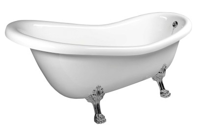 RETRO volně stojící vana 167,5x76x71cm, nohy chrom mat, bílá 42122