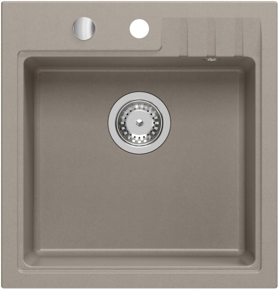 GR1042 (60952) Granitový vestavný dřez mono, 50x52cm, taupe GR1042