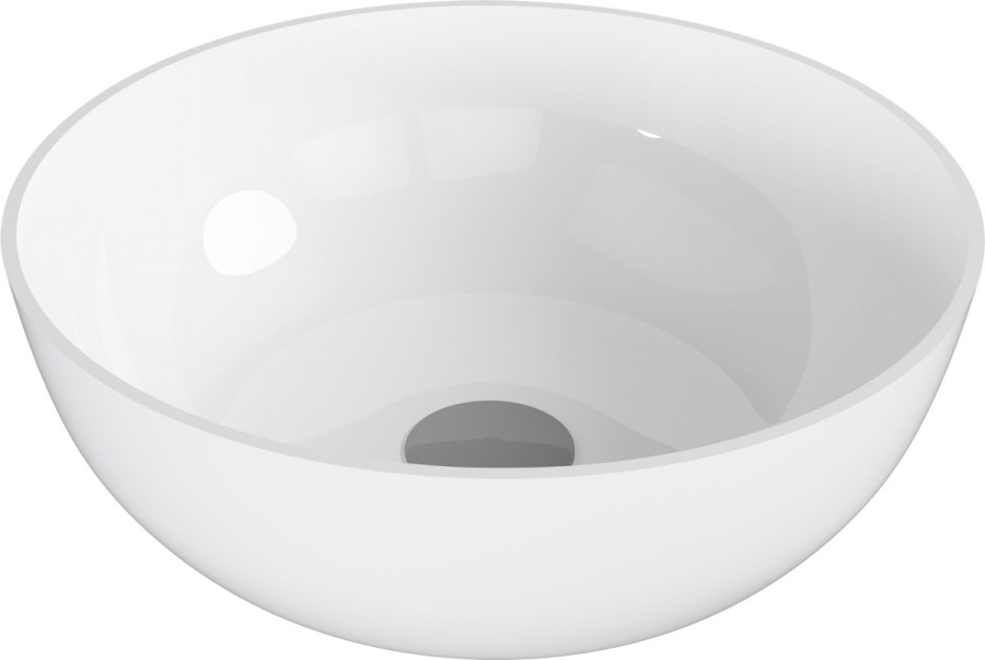 BANERA ROUND umyvadlo na desku, litý mramor, průměr 39cm, bílá 14337