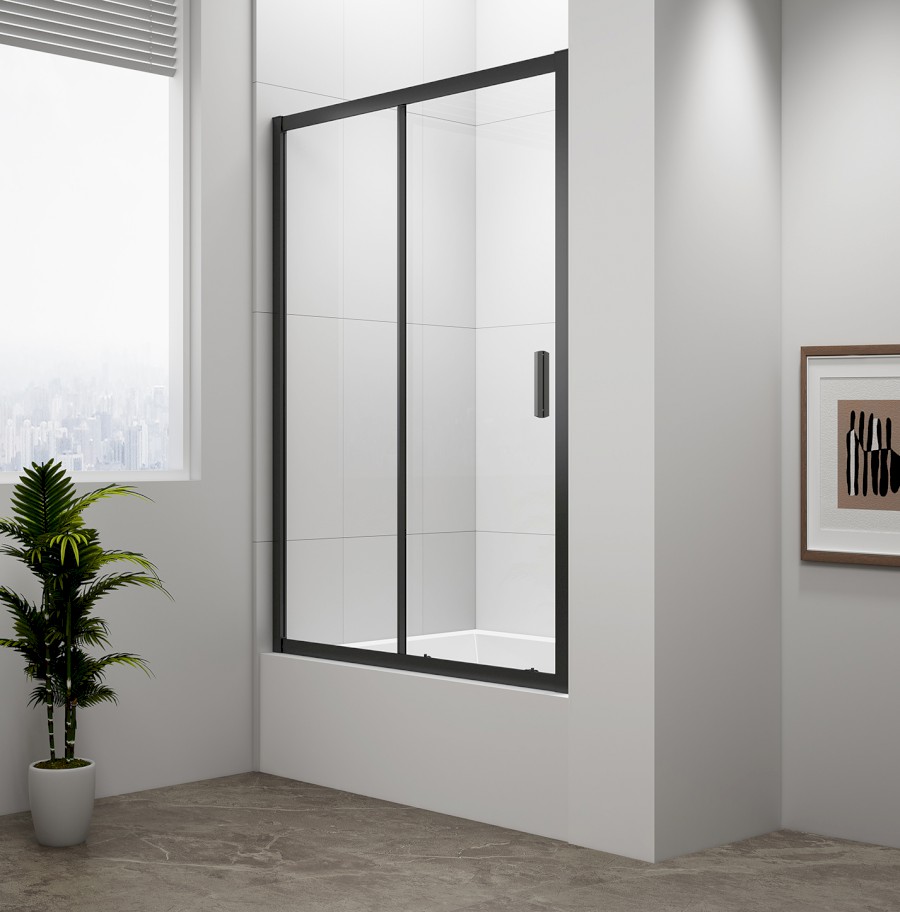 MD1216B (55504) DEEP BLACK sprchové dveře 1200x1650mm, čiré sklo MD1216B