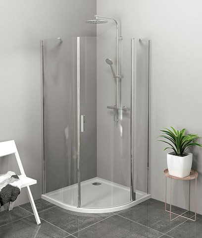 ZOOM čtvrtkruhová sprchová zástěna 900x900mm, čiré sklo, pravá ZL2615R