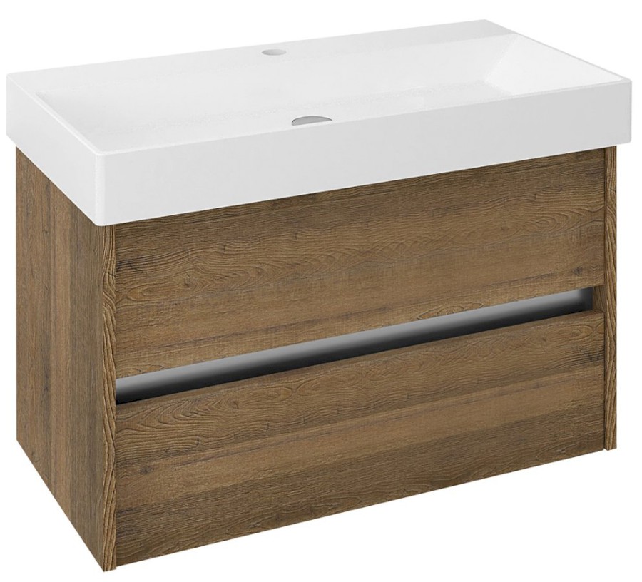 NIRONA umyvadlová skříňka 82x51,5x43 cm, dub Sherwood NR085-1515