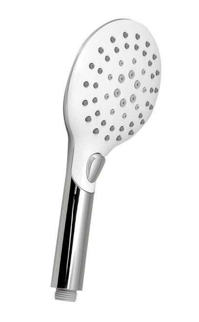 Ruční masážní sprcha s tlačítkem, 6 režimů sprchování, průměr 120mm, ABS/chrom/bílá 1204-20