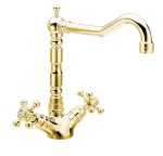 3125 (27472) ANTEA stojánková dřezová baterie s retro hubicí, zlato 3125