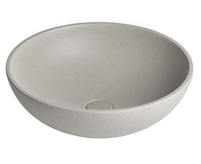 TURF betonové umyvadlo na desku, včetně výpusti, Ø 44cm, bílý pískovec AR437