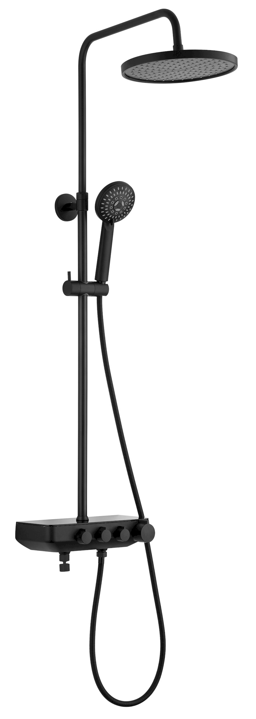 SL450B (48725) FARRAO sprchový sloup s baterií a napouštěním, černá mat SL450B
