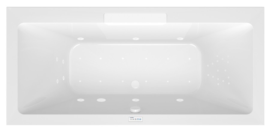 CASCATA hydromasážní vana, 185x85x45cm, kaskáda bílá, Highline Hydro-Air, bílá 73836.101.6020