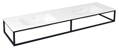 SKA konzole pod umyvadlo/desku 180x22x51cm, černá mat SKA880