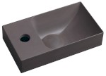 PICCOLINO betonové umývátko 30,8x17cm, baterie vlevo, tmavě hnědá mat PK30015