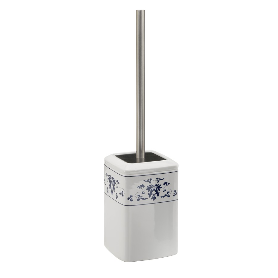CX3389 (52165) CIXI WC štětka na postavení, porcelán, bílá/modrá CX3389