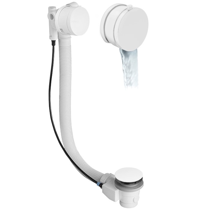 71685W (36328) Vanová souprava s napouštěním, bovden, délka 775mm, zátka 72mm, bílá 71685W