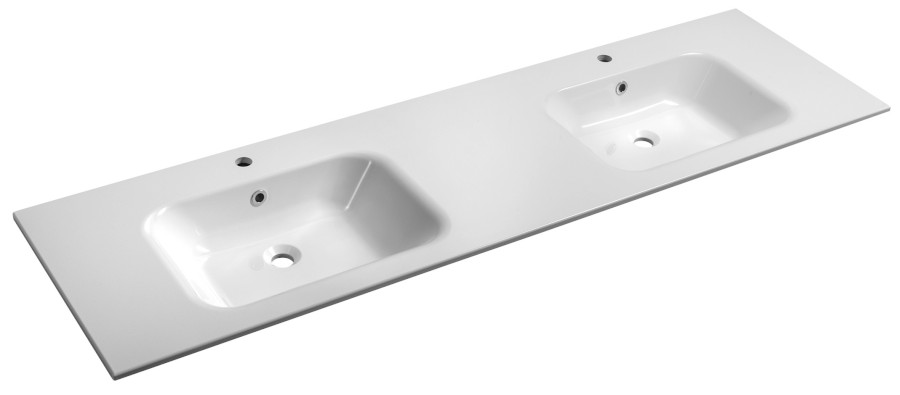 AC181 (52710) ARECA dvojumyvadlo, litý mramor, 181x51,5cm, bílá AC181