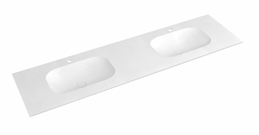 TS172-0101 (43607) TREOS dvojumyvadlo 171,6x51,3 cm (75+20+75), rockstone, bílá mat TS172-0101