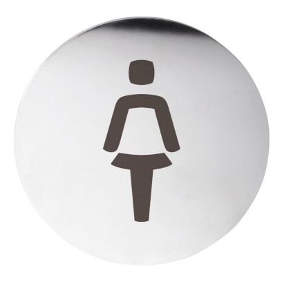 Cedule WC dámy, Ø 75mm, nerez mat XP111