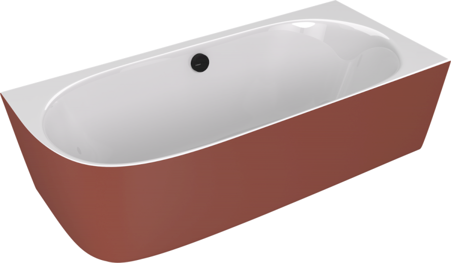 90191R.72 (57532) SUSSI R rohová stojící vana litý mramor 160x70x49,5cm, bílá/hnědá mat 90191R.72