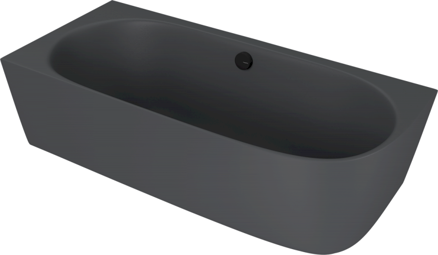 SUSSI L rohová stojící vana litý mramor 160x70x49,5cm, antracit mat 90191L.51