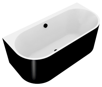 ASTRA DR MONOLITH nástěnná stojící vana 160x75x60cm, bílá/černá 34611MDRB