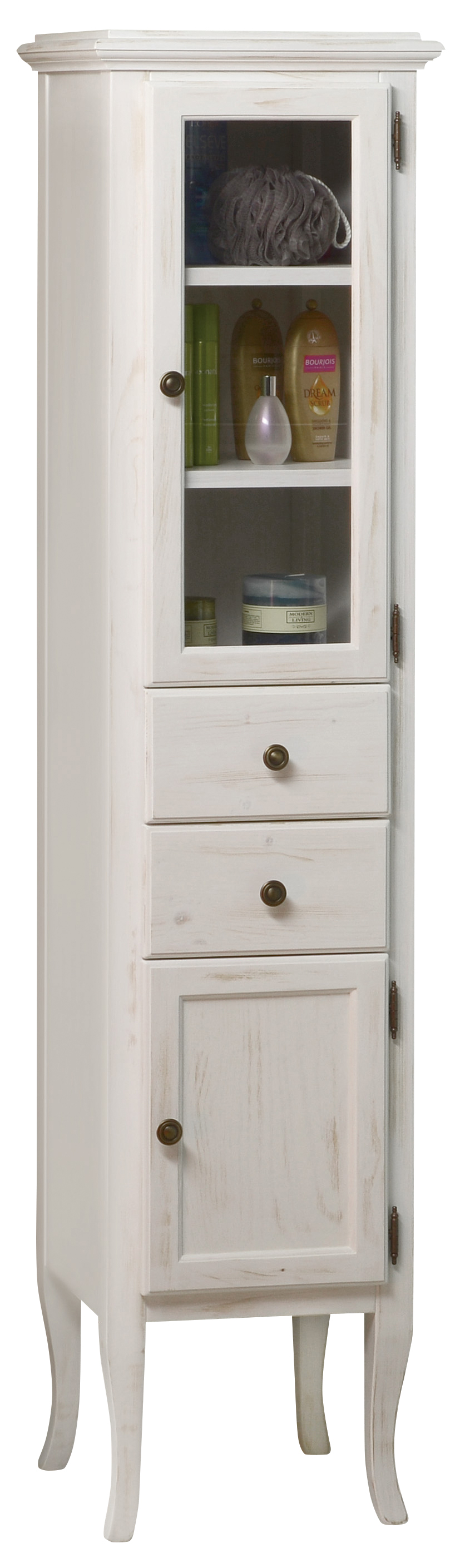 RETRO skříňka vysoká 40x170x36cm, starobílá, pravá 1665