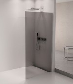 ARCHITEX sada pro neviditelné uchycení skla, podlaha-stěna, 1610x2105mm, leštěný hliník AL2116