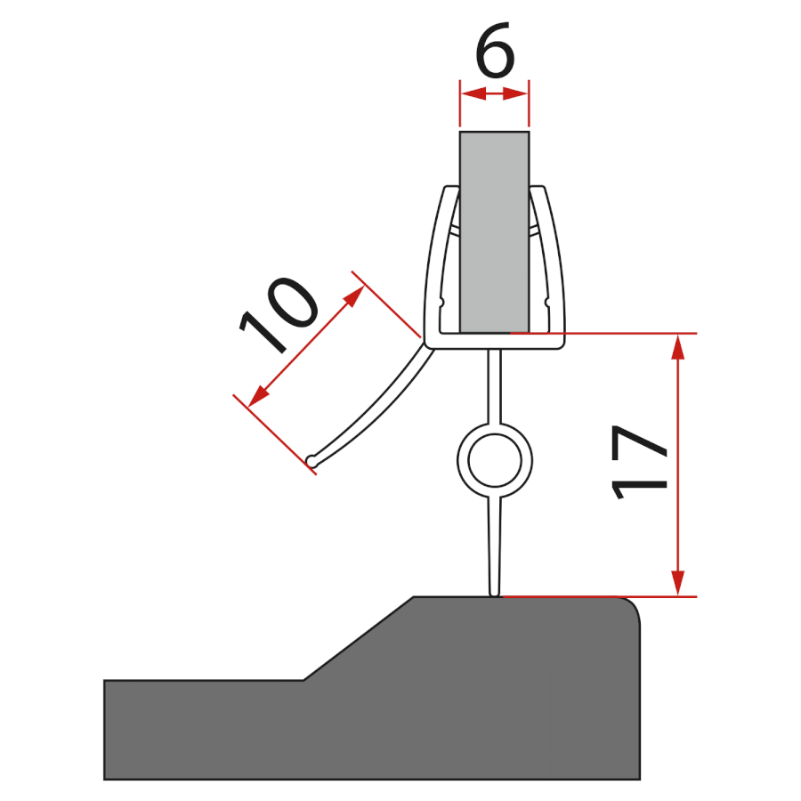 NDAQ6018-01-2021 (35916) Spodní těsnění pro AQ6018 L/P (53 cm) NDAQ6018-01-2021