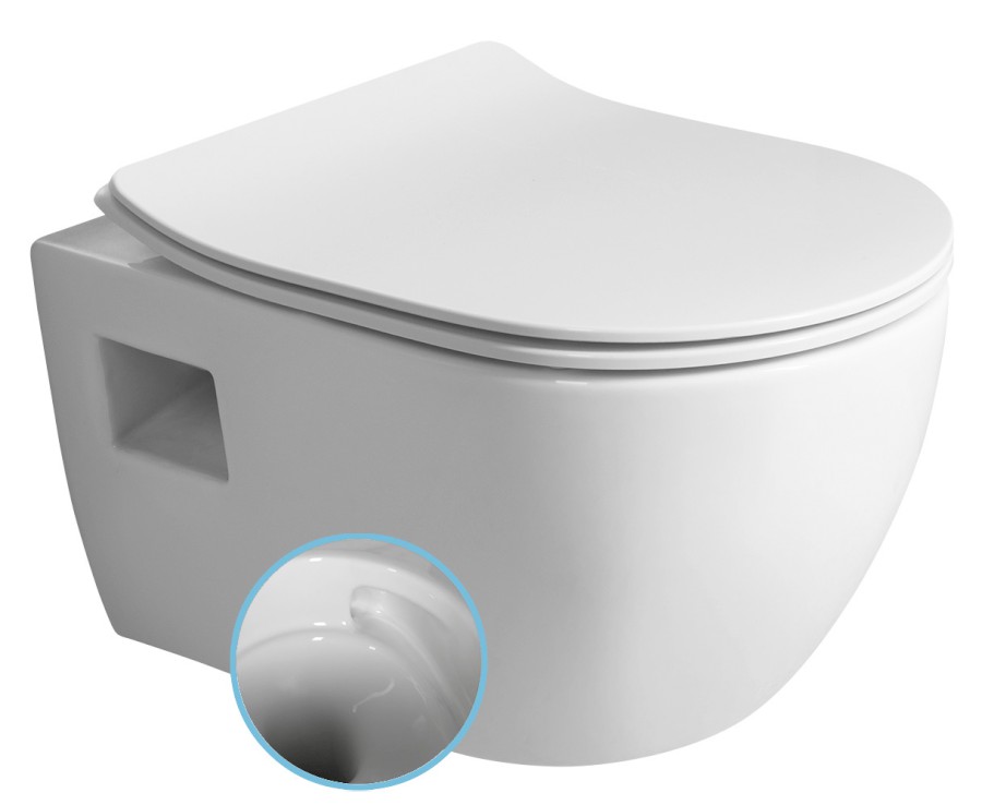 LUNA závěsná WC mísa, Vortex Rimless, 35,5x49cm, bílá 201.331.4