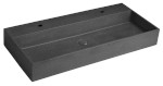 QUADRADO betonové dvojumyvadlo včetně výpusti, 96x44cm, černý granit AR473
