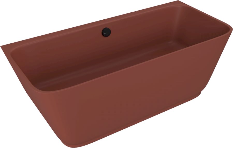 72430.71 (57540) SKYLLA nástěnná stojící vana litý mramor 170x75x60cm, hnědá mat 72430.71