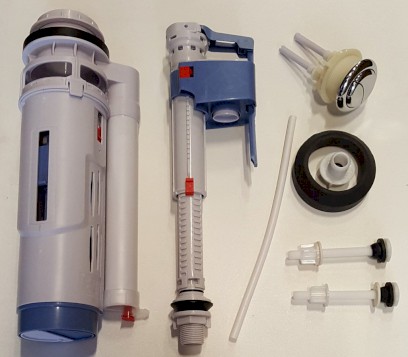 Splachovací souprava s DUAL tlačítkem 59 mm, spodní napouštění 1/2