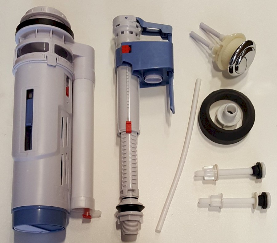 Splachovací souprava s DUAL tlačítkem 59 mm, spodní napouštění 1/2