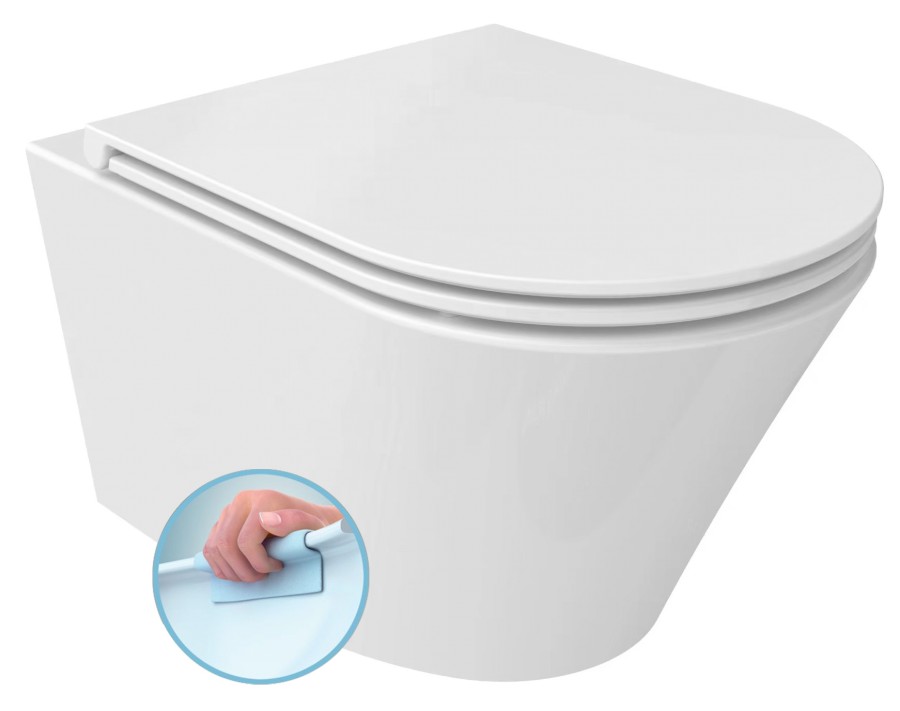 PZ1012SH (61463) PACO SHORT závěsná WC mísa, Rimless, 36x47,5cm, bílá PZ1012SH