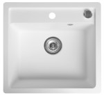 Granitový vestavný dřez mono, 53x50cm, bílá GR1031