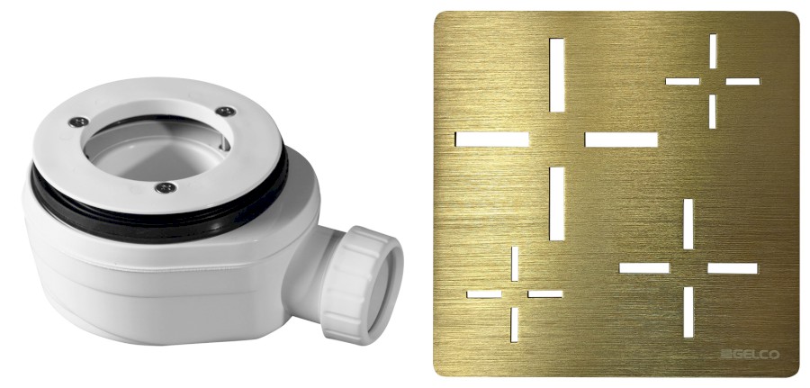 KSM107G-SN90 (59730) Vaničkový sifon, průměr otvoru 90 mm, DN40, krytka zlato KSM107G-SN90