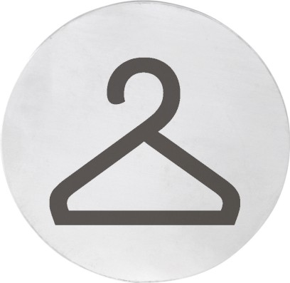 Cedule šatna, Ø 75mm, nerez mat XP125