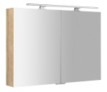 MC100-0022 (50638) MIRRÓ galerka s LED osvětlením, 100x70x16cm, dub alabama MC100-0022