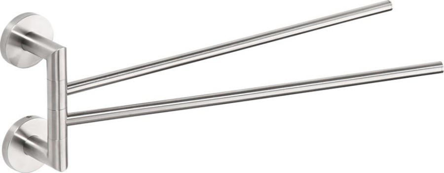 X-STEEL dvojitý držák ručníků otočný 370mm, nerez mat XS405