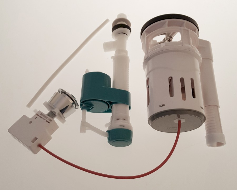 Splachovací souprava s DUAL tlačítkem 49mm, spodní napouštění 1/2