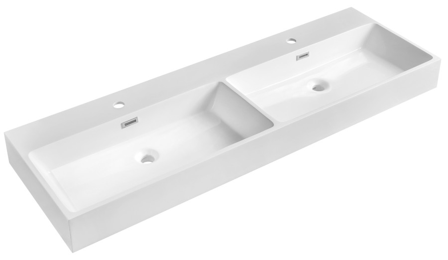 AQUATIC umyvadlo, litý mramor, 140x46cm, bílá AT140