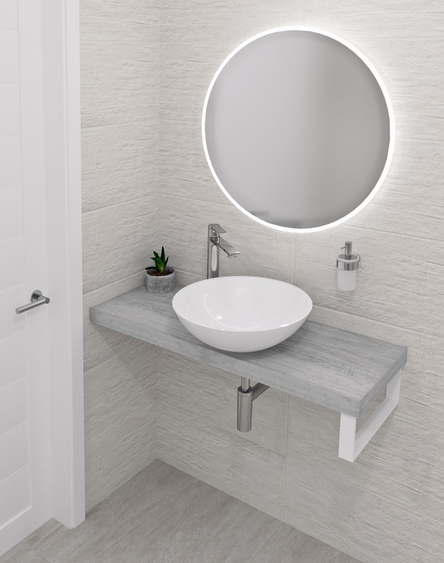 AVICE deska pod umyvadlo 80x36cm, tl.5cm, dub starobílý AV0865