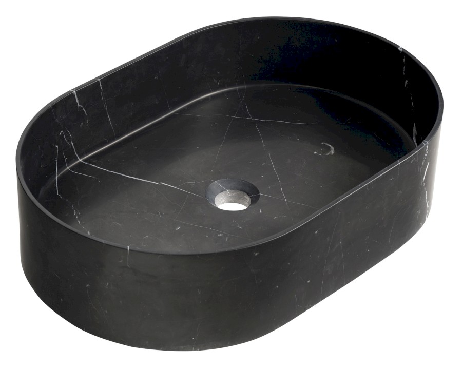 2401-51 (59634) BLOK kamenné umyvadlo na desku, 55x37cm, matný černý Marquin 2401-51