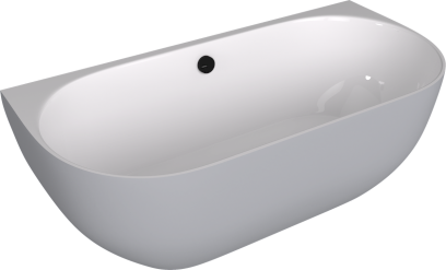 PAGODA nástěnná vana litý mramor 170x85x58cm, bílá/šedá mat 72976.32