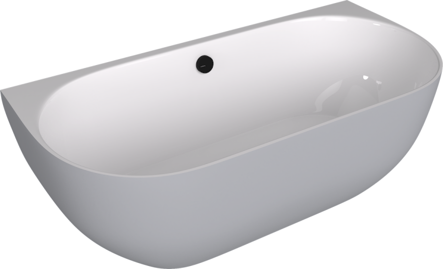 72976.32 (57545) PAGODA nástěnná vana litý mramor 170x85x58cm, bílá/šedá mat 72976.32