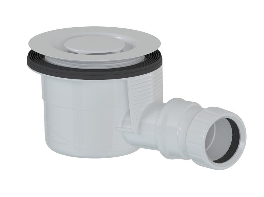 17924W (59141) Vaničkový sifon, průměr 90mm, DN40, odtok v mezikruží, krytka bílá 17924W