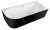 SUSSI R rohová stojící vana litý mramor 160x70x49,5cm, černá/bílá 80219R