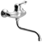 KIRKÉ CRYSTAL nástěnná baterie, páčka krystal, chrom KI15KC