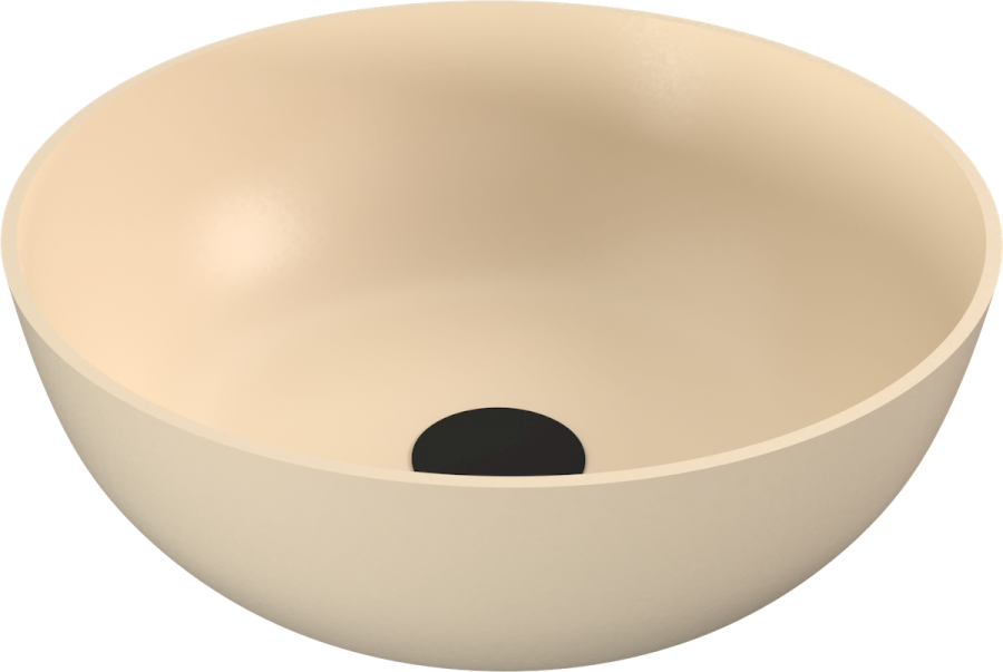 14337.81 (58403) BANERA ROUND umyvadlo na desku, litý mramor, průměr 39cm, béžová mat 14337.81