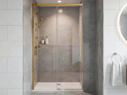 LUXOR GOLD MATT sprchové dveře 1400mm, čiré sklo GU1214G